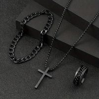 Modern Style Classic Style Cross Alloy Men's Jewelry Set main image 1