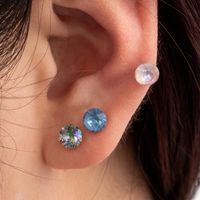 1 Piece Ear Cartilage Rings & Studs Simple Style Classic Style Round 316 Stainless Steel  Inlay Zircon Ear Cartilage Rings & Studs main image 3