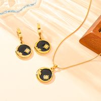 Titanium Steel Basic Modern Style Classic Style Inlay Hexagram Shell Earrings Necklace main image 4