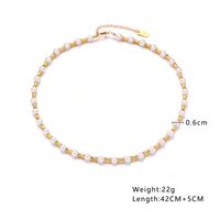 304 Stainless Steel Artificial Pearl Titanium Steel Elegant Lady Classic Style Geometric Necklace main image 2