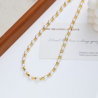 304 Stainless Steel Artificial Pearl Titanium Steel Elegant Lady Classic Style Geometric Necklace main image 8