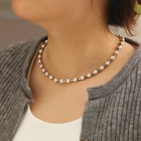 304 Stainless Steel Artificial Pearl Titanium Steel Elegant Lady Classic Style Geometric Necklace main image 7