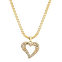 Copper Simple Style Classic Style Inlay Heart Shape Zircon Pendant Necklace main image 2