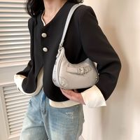 Women's Medium Pu Leather Solid Color Streetwear Sewing Thread Zipper Underarm Bag main image 4
