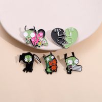 Cartoon Style Cute Cowboy Style Animal Alien Heart Shape Alloy Stamping Stoving Varnish Plating Unisex Brooches main image 6