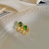 1 Pair Lady Sweet Pastoral Vegetable Plating Inlay Copper Artificial Crystal Zircon Gold Plated Hoop Earrings sku image 1