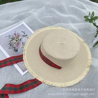 Women's Pastoral Simple Style Solid Color Bowknot Big Eaves Straw Hat sku image 16
