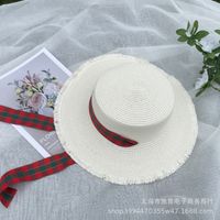 Women's Pastoral Simple Style Solid Color Bowknot Big Eaves Straw Hat sku image 17