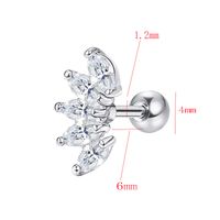 1 Piece IG Style Elegant Modern Style Geometric Flower Inlay 304 Stainless Steel Copper Zircon 18K Gold Plated Ear Studs Cartilage Earrings main image 2