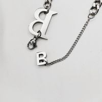 Titanium Steel Hip-Hop Retro Letter Pendant Necklace main image 5