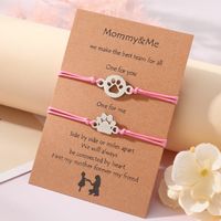 Cartoon Style Cute Sweet Paw Print 304 Stainless Steel Rope Thanksgiving Mother'S Day Women's Drawstring Bracelets main image 5
