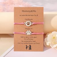 Cartoon Style Cute Sweet Paw Print 304 Stainless Steel Rope Thanksgiving Mother'S Day Women's Drawstring Bracelets main image 9