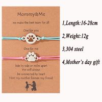 Cartoon Style Cute Sweet Paw Print 304 Stainless Steel Rope Thanksgiving Mother'S Day Women's Drawstring Bracelets main image 2
