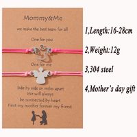 Cute Basic Classic Style Angel Angel Wings 304 Stainless Steel Rope Mother'S Day Women's Drawstring Bracelets main image 2