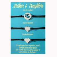 Simple Style Commute Double Heart Heart Shape 304 Stainless Steel Rope Polishing Mother'S Day Women's Drawstring Bracelets sku image 1