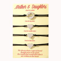 Simple Style Commute Double Heart Heart Shape 304 Stainless Steel Rope Polishing Mother'S Day Women's Drawstring Bracelets sku image 2