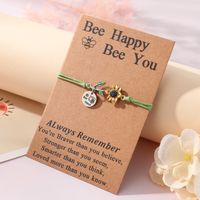 Cute Sweet Sunflower Bee 304 Stainless Steel CCB Alloy Enamel Carving Mother'S Day Women's Drawstring Bracelets main image 4