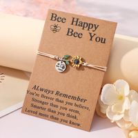 Cute Sweet Sunflower Bee 304 Stainless Steel CCB Alloy Enamel Carving Mother'S Day Women's Drawstring Bracelets main image 3