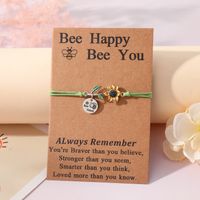 Süß Süss Sonnenblume Biene Edelstahl 304 CCB Legierung Emaille Carving Muttertag Frau Kordelzug Armbänder main image 9
