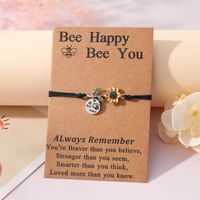 Cute Sweet Sunflower Bee 304 Stainless Steel CCB Alloy Enamel Carving Mother'S Day Women's Drawstring Bracelets main image 6