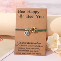 Süß Süss Sonnenblume Biene Edelstahl 304 CCB Legierung Emaille Carving Muttertag Frau Kordelzug Armbänder main image 8