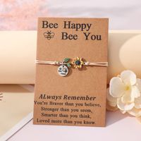 Süß Süss Sonnenblume Biene Edelstahl 304 CCB Legierung Emaille Carving Muttertag Frau Kordelzug Armbänder main image 7