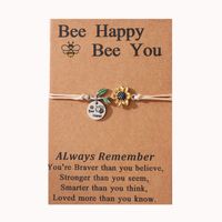 Süß Süss Sonnenblume Biene Edelstahl 304 CCB Legierung Emaille Carving Muttertag Frau Kordelzug Armbänder sku image 2