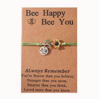 Süß Süss Sonnenblume Biene Edelstahl 304 CCB Legierung Emaille Carving Muttertag Frau Kordelzug Armbänder sku image 3
