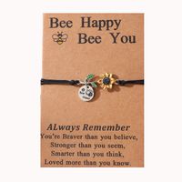 Süß Süss Sonnenblume Biene Edelstahl 304 CCB Legierung Emaille Carving Muttertag Frau Kordelzug Armbänder sku image 4