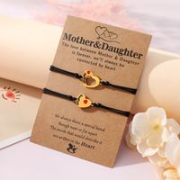 Basic Modern Style Classic Style Letter Heart Shape CCB Alloy Enamel Plating Mother'S Day Women's Drawstring Bracelets main image 4