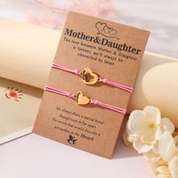 Basic Modern Style Classic Style Letter Heart Shape CCB Alloy Enamel Plating Mother'S Day Women's Drawstring Bracelets main image 3