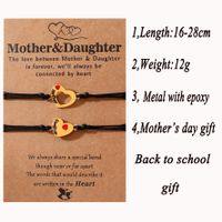Basic Modern Style Classic Style Letter Heart Shape CCB Alloy Enamel Plating Mother'S Day Women's Drawstring Bracelets main image 2