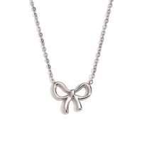 304 Stainless Steel 18K Gold Plated Sweet Simple Style Classic Style Plating Bow Knot Earrings Necklace sku image 1