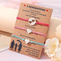 Básico Estilo Moderno Estilo Clásico Doble Corazon Forma De Corazón Acero Inoxidable 304 CCB Cuero Sintético Pulido Día De La Madre Mujeres Pulseras De Cordón main image 1