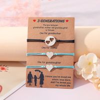 Basic Modern Style Classic Style Double Heart Heart Shape 304 Stainless Steel CCB Pu Leather Polishing Mother'S Day Women's Drawstring Bracelets main image 7