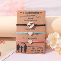 Básico Estilo Moderno Estilo Clásico Doble Corazon Forma De Corazón Acero Inoxidable 304 CCB Cuero Sintético Pulido Día De La Madre Mujeres Pulseras De Cordón main image 5