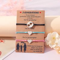 Basic Modern Style Classic Style Double Heart Heart Shape 304 Stainless Steel CCB Pu Leather Polishing Mother'S Day Women's Drawstring Bracelets main image 5