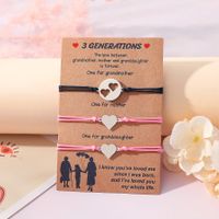 Basic Modern Style Classic Style Double Heart Heart Shape 304 Stainless Steel CCB Pu Leather Polishing Mother'S Day Women's Drawstring Bracelets main image 6