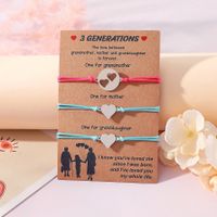 Básico Estilo Moderno Estilo Clásico Doble Corazon Forma De Corazón Acero Inoxidable 304 CCB Cuero Sintético Pulido Día De La Madre Mujeres Pulseras De Cordón main image 10