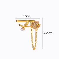 1 Piece Simple Style Classic Style Heart Shape Flower Bow Knot Inlay Copper Zircon Ear Cuffs main image 8