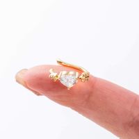 1 Piece Simple Style Classic Style Heart Shape Flower Bow Knot Inlay Copper Zircon Ear Cuffs main image 9