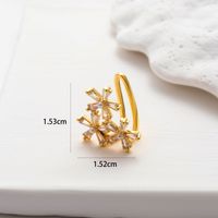 1 Piece Simple Style Classic Style Heart Shape Flower Bow Knot Inlay Copper Zircon Ear Cuffs sku image 15