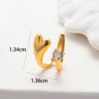 1 Piece Simple Style Classic Style Heart Shape Flower Bow Knot Inlay Copper Zircon Ear Cuffs sku image 1