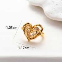 1 Piece Simple Style Classic Style Heart Shape Flower Bow Knot Inlay Copper Zircon Ear Cuffs sku image 7