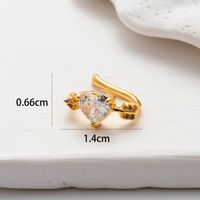 1 Piece Simple Style Classic Style Heart Shape Flower Bow Knot Inlay Copper Zircon Ear Cuffs sku image 2