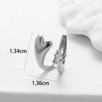 1 Piece Simple Style Classic Style Heart Shape Flower Bow Knot Inlay Copper Zircon Ear Cuffs sku image 3