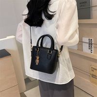 Women's Medium Pu Leather Solid Color Classic Style Streetwear Sewing Thread Zipper Bucket Bag main image 5