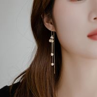 1 Pair Simple Style Classic Style Cherry Plating Inlay Zinc Alloy Rhinestones Gold Plated Ear Line main image 3