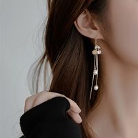 1 Pair Simple Style Classic Style Cherry Plating Inlay Zinc Alloy Rhinestones Gold Plated Ear Line main image 2