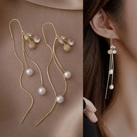 1 Pair Simple Style Classic Style Cherry Plating Inlay Zinc Alloy Rhinestones Gold Plated Ear Line main image 4